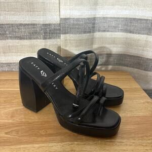 Katy Perry The Meadow‎ Classic Black Strappy Chunky Heels Size 8.5